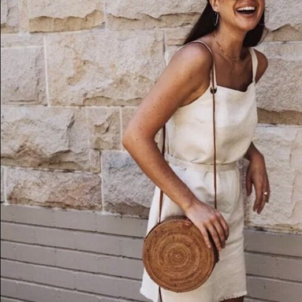 rattan circle round purse